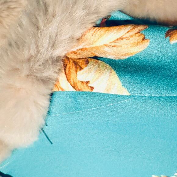 ASOS Boho Reversible Faux Fur Jacket with Reverse Floral Print (3 small flaws) - Picture 9 of 10